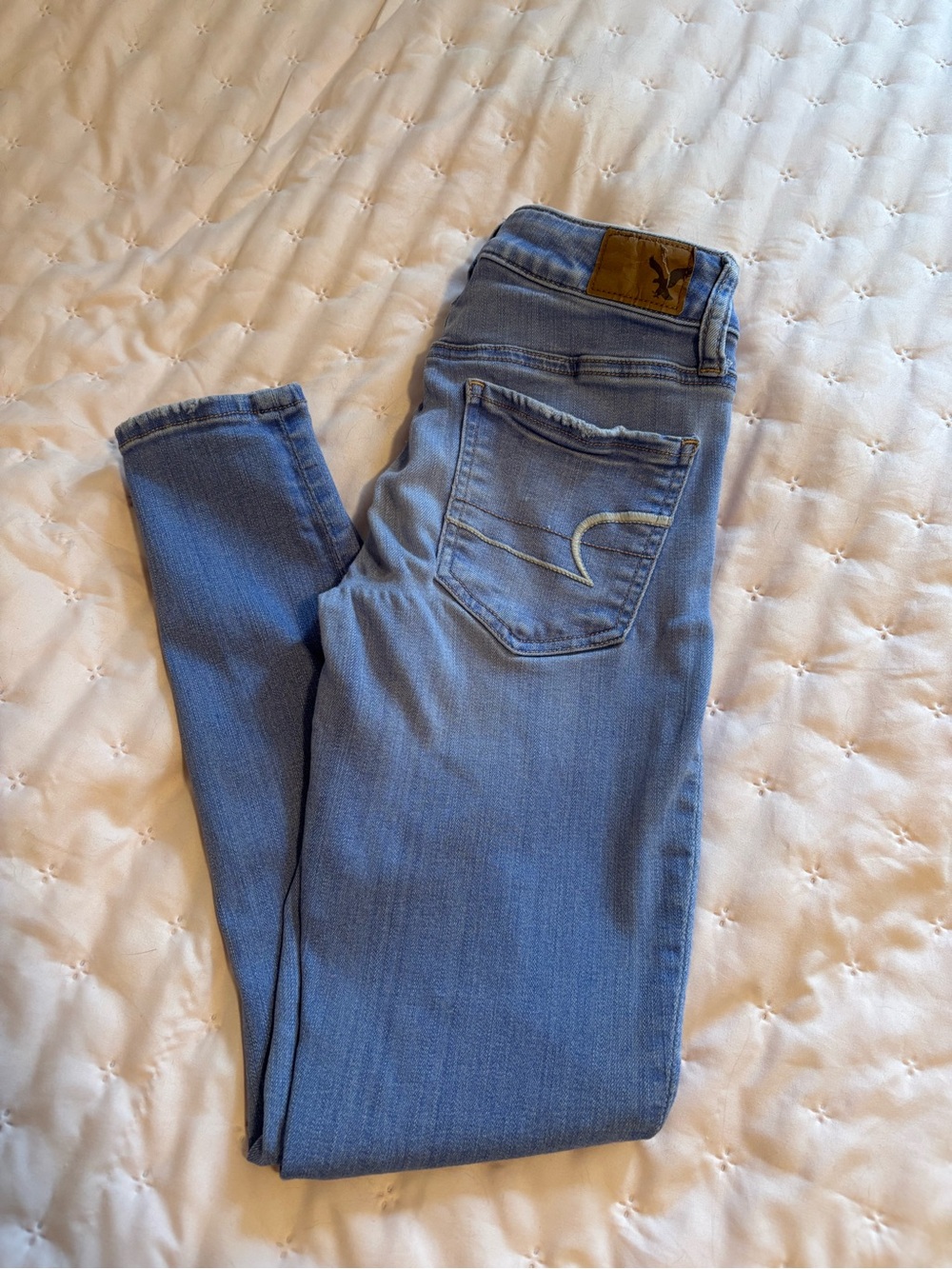 American Eagle Outfitters Light Blue Skinny Jeans Jeggings Super Super Stretch